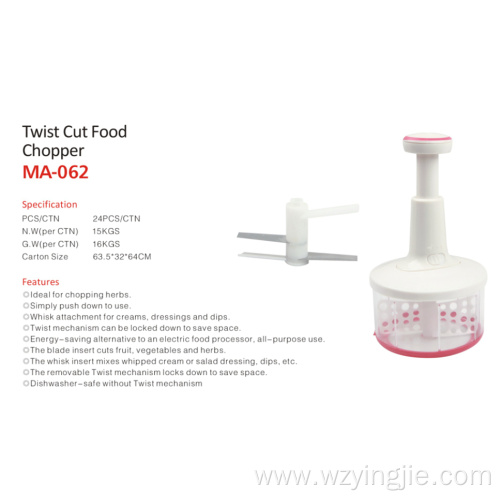 Wholesale plastic and stainless steel manual food chopper